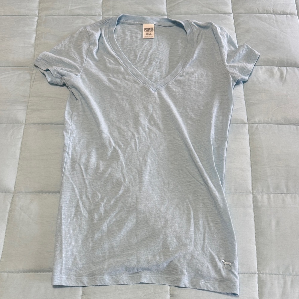 Light Blue V-Neck T-Shirt